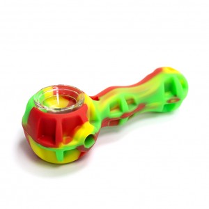 Pipa Silicona con Glass Bowl Rasta
