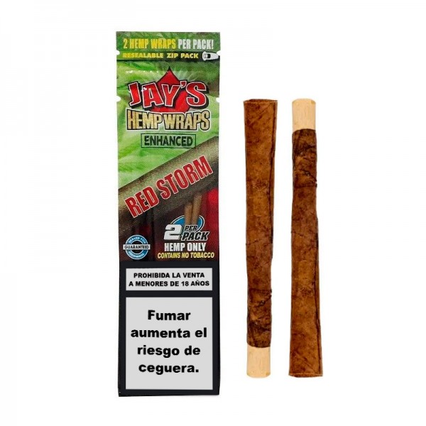 Blunts Jay's Hemp Wraps Enhanced Terpenos Red Storm - 2 Unidades