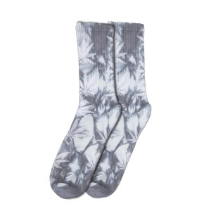 Calcetines Hojas Gris y Blancas