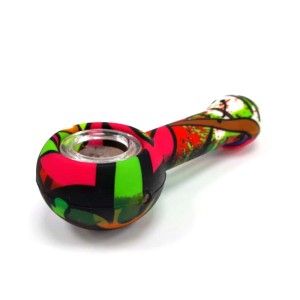 Pipa de Silicona con Cazoleta de Cristal – 11 cm